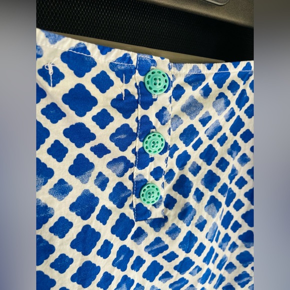 Matilda Jane Blue Smocked Shirt Tank Top Wandering Waters Tassels Ruffle Medium - Picture 5 of 5